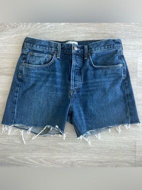 AGOLDE Parker High Rise Denim Cutoff Shorts Women’s 28 Button Fly Raw Hem